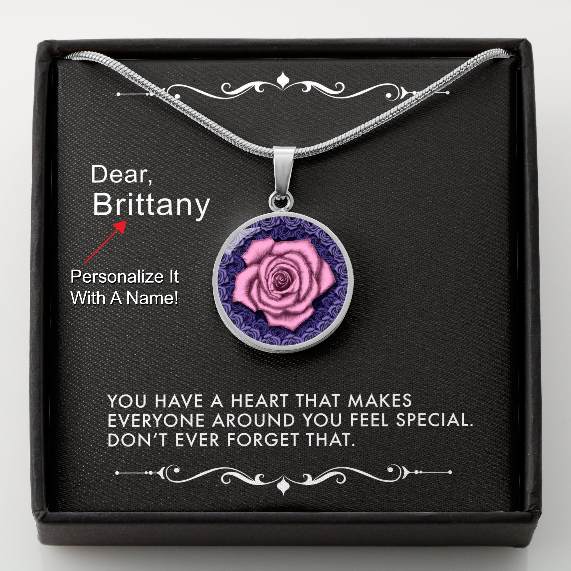 Don’t Ever Forget-The Pink Rose Pendant Necklace
