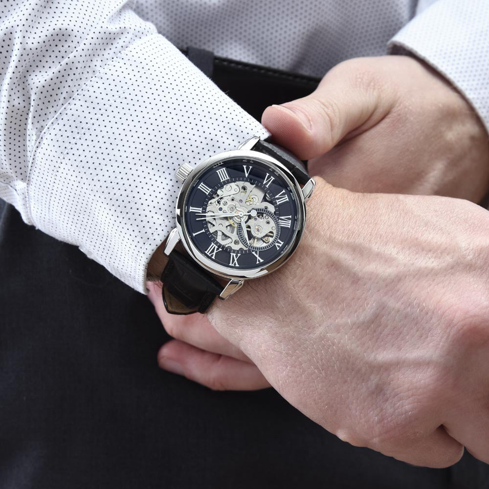 Always Yours - Men's Openwork Watch With Personalize Message Card