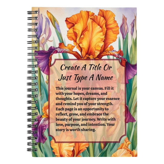 Iris 6"x8" Spiral Notebook - Personalize It