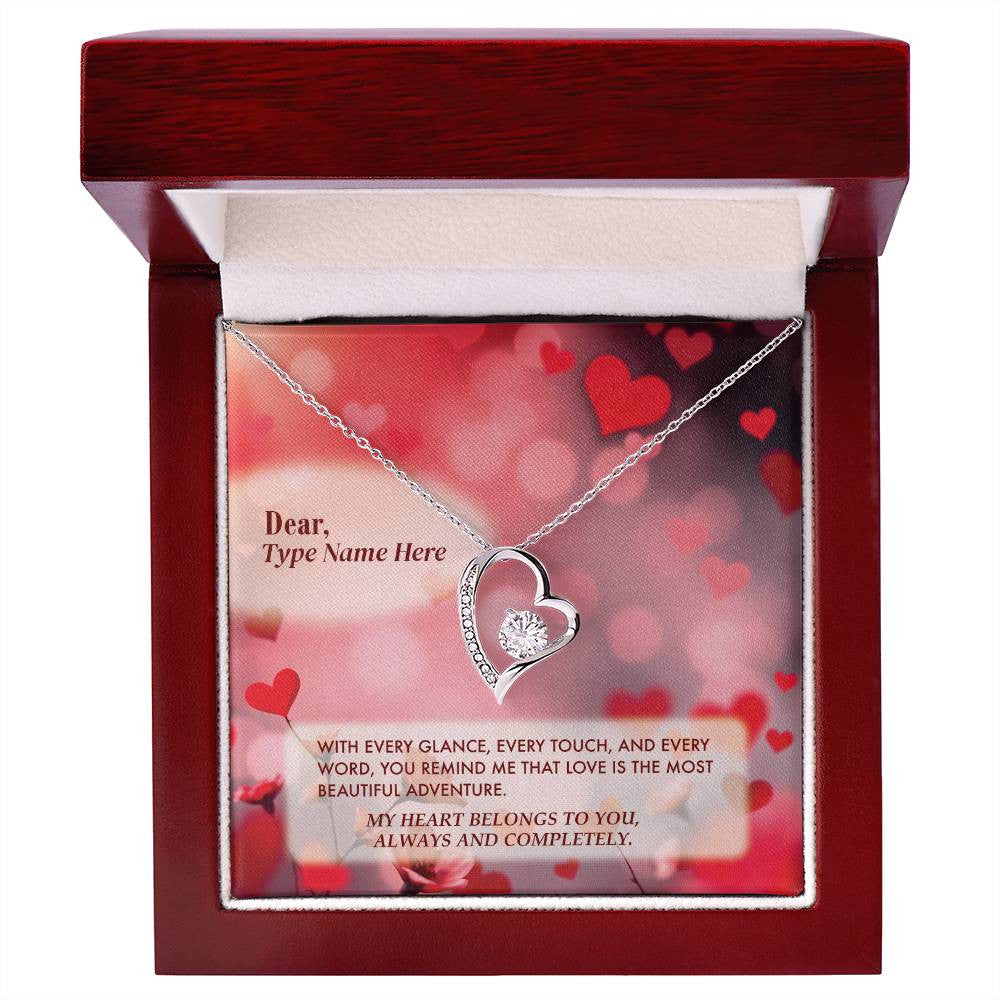 Beautiful Adventure - Forever Love Necklace With Personalize Message Card