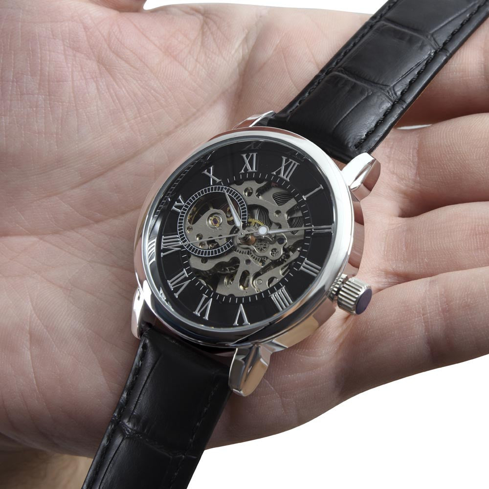 Always Yours - Men's Openwork Watch With Personalize Message Card
