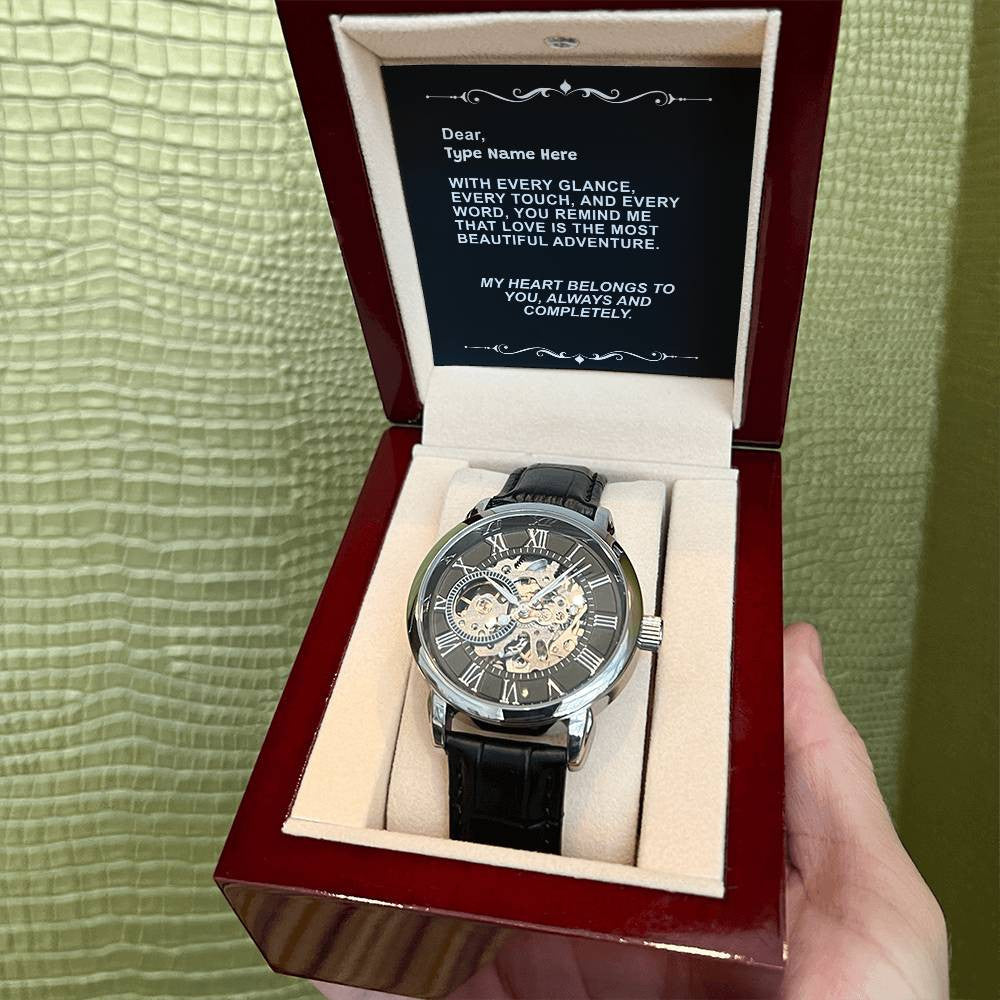 Beautiful Adventure - Men's Openwork Watch With Personalize Message Card