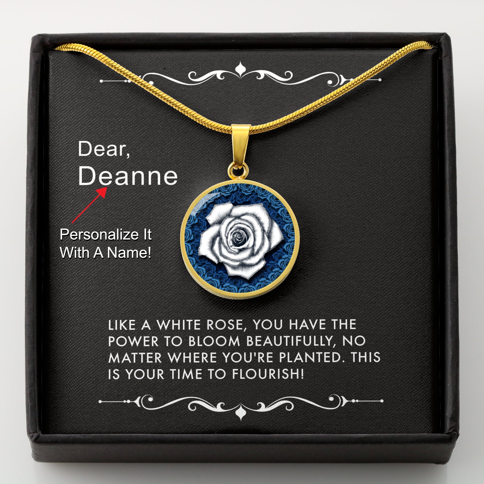 Bloom & Flourish-The White Rose Pendant Necklace