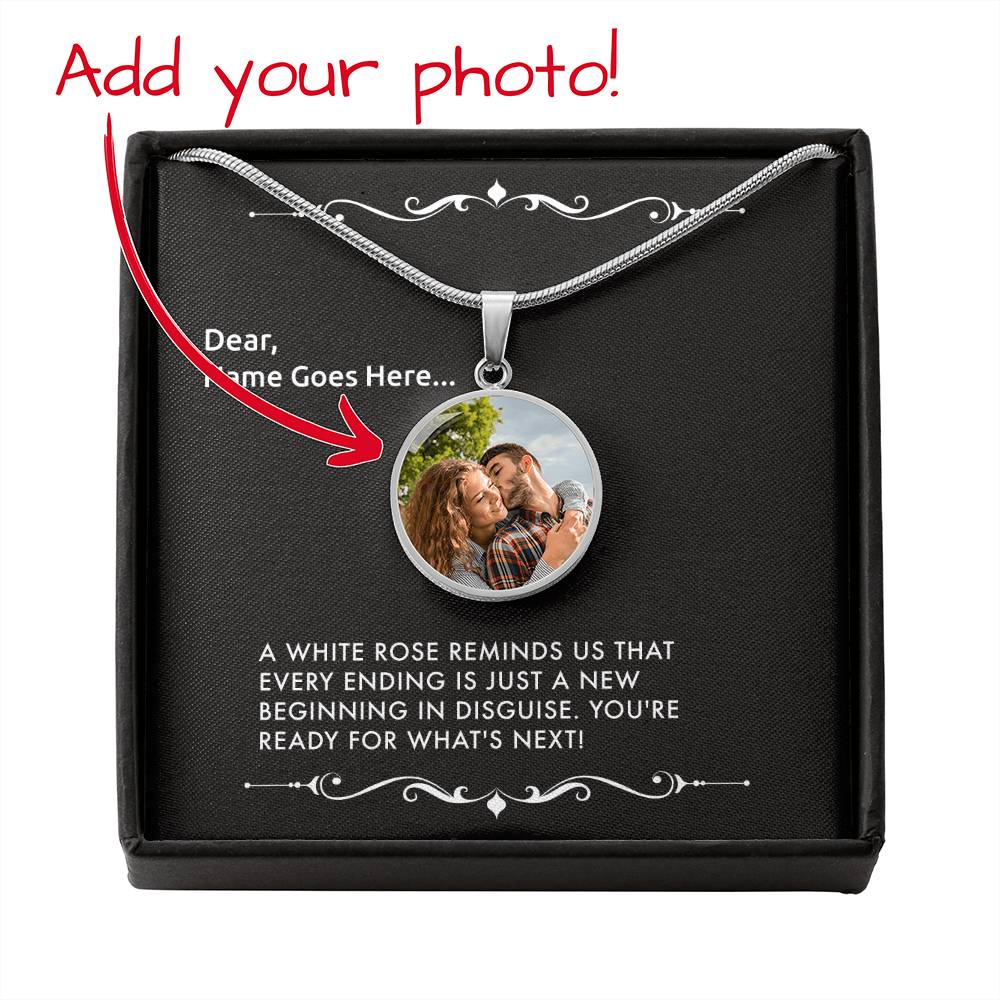 New Beginnings-The White Rose Pendant Necklace