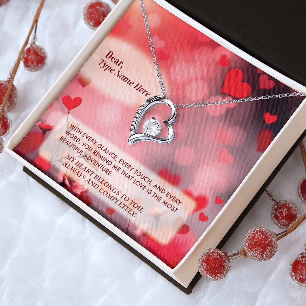 Beautiful Adventure - Forever Love Necklace With Personalize Message Card