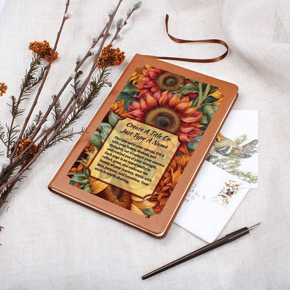 Colorful Sunflowers On A Vegan Leather Journal