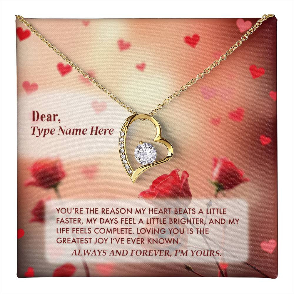 Always Yours - Forever Love Necklace Personalize Message Card