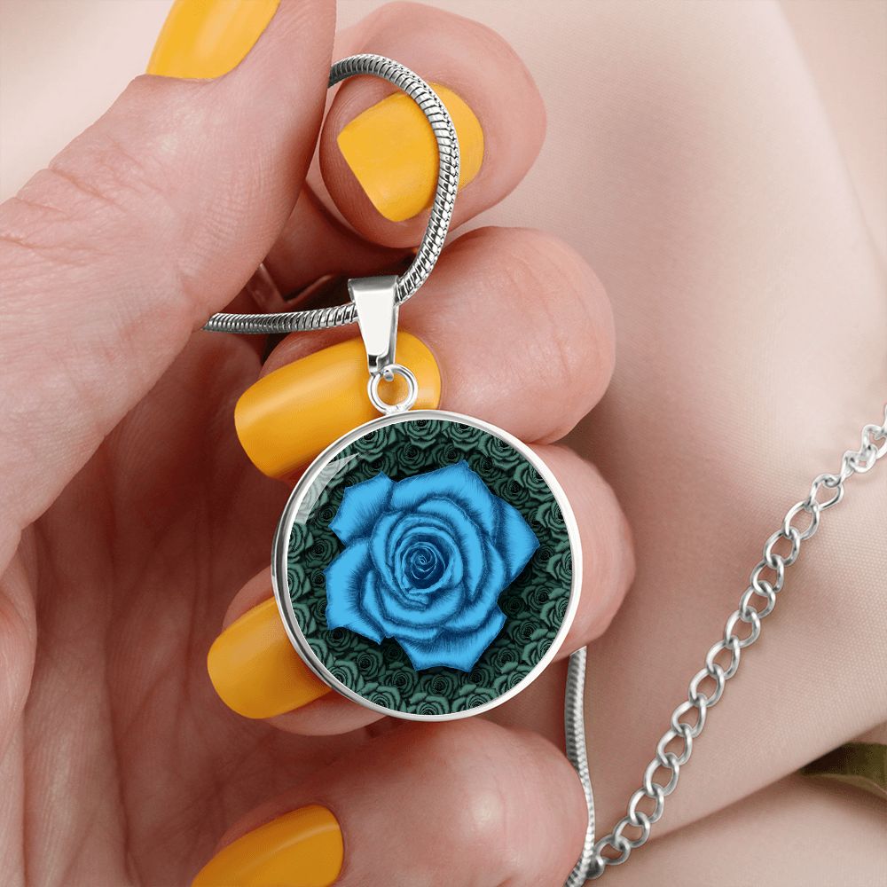 Blue Rose Pendant