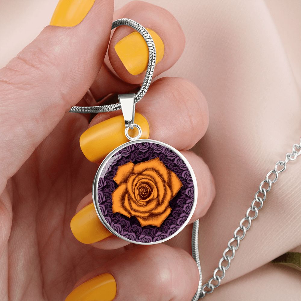 Orange Rose Pendant