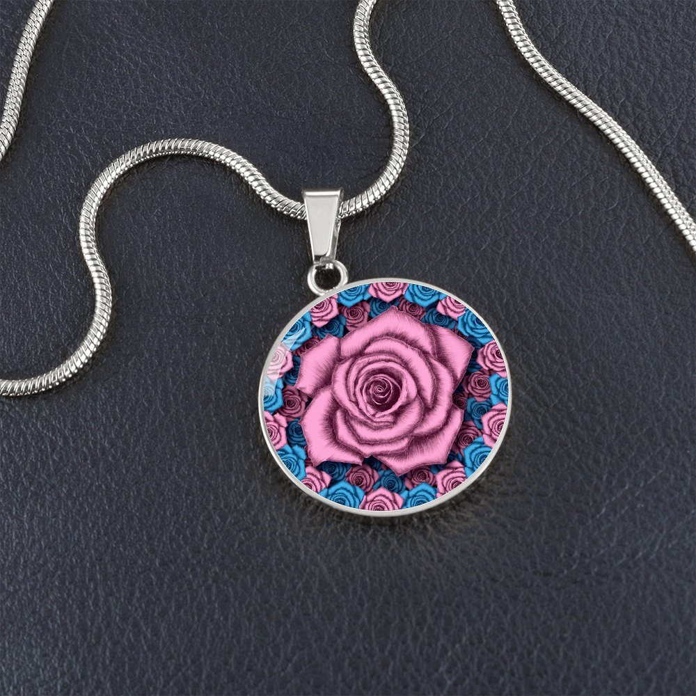Celebrating New Motherhood - The Motherhood Pink Rose Pendant with Message Card 1