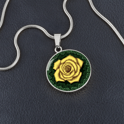 The Yellow Rose Friendship Circle Pendant Necklace 2