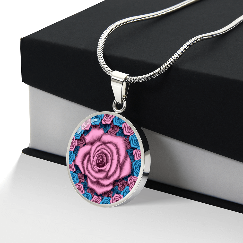 Celebrating New Motherhood - The Motherhood Pink Rose Pendant with Message Card 1