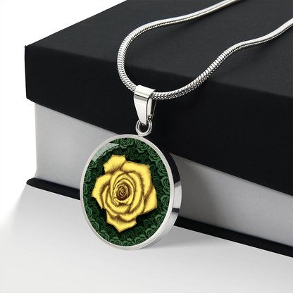 The Yellow Rose Friendship Circle Pendant Necklace 3