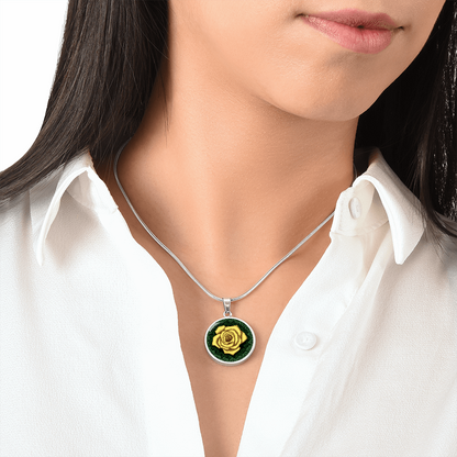 The Yellow Rose Friendship Circle Pendant Necklace 2