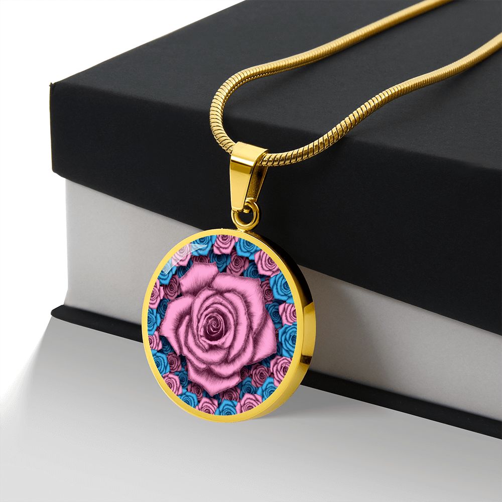 Celebrating New Motherhood - The Motherhood Pink Rose Pendant with Message Card 1