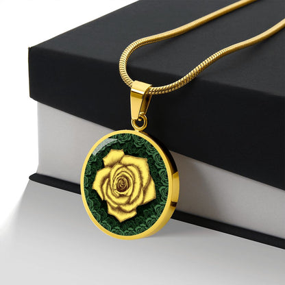 The Yellow Rose Friendship Circle Pendant Necklace 5