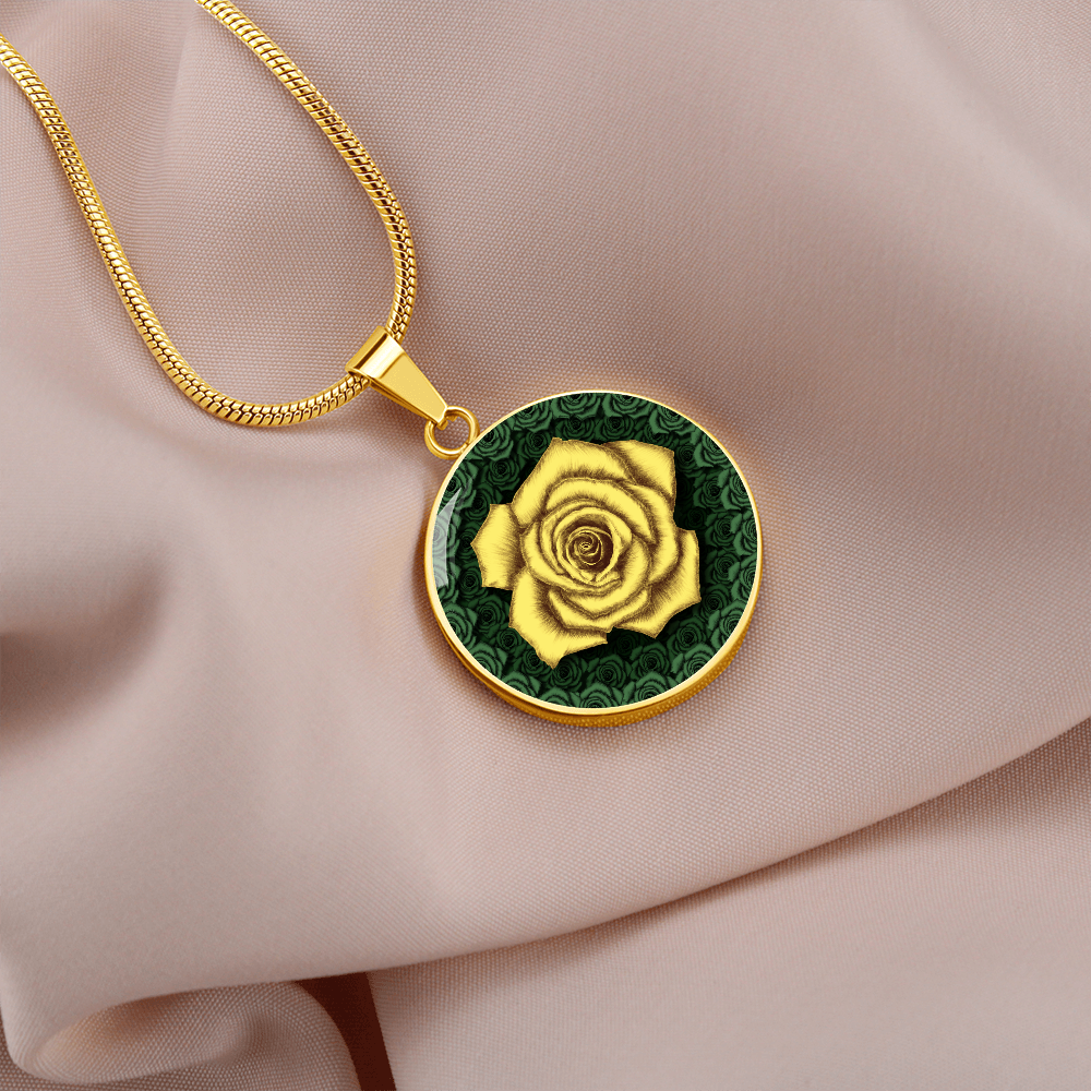 You Are My Constant Source of Strength - The Yellow Rose Friendship Pendant Necklace