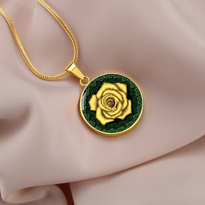 The Yellow Rose Friendship Circle Pendant Necklace 2