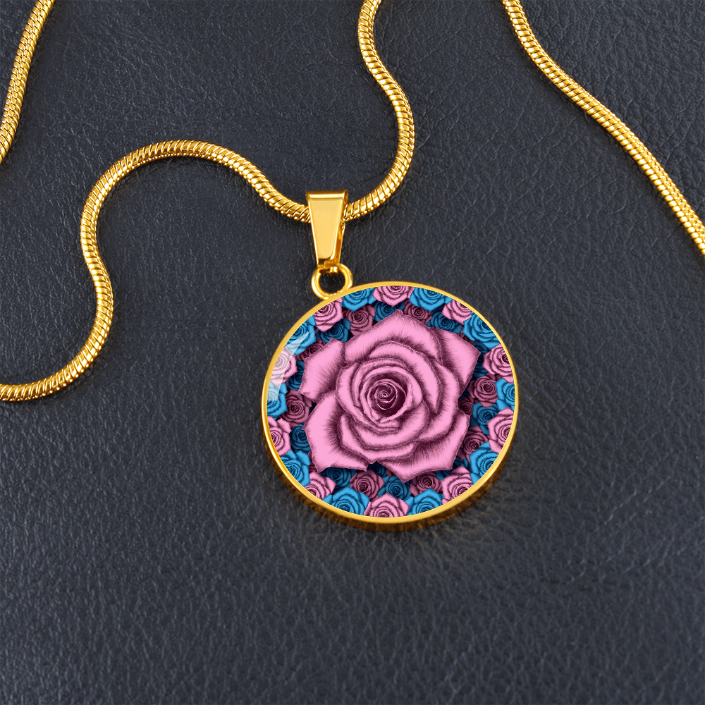 Celebrating New Motherhood - The Motherhood Pink Rose Pendant with Message Card 1