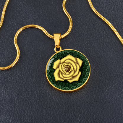 The Yellow Rose Friendship Circle Pendant Necklace 5