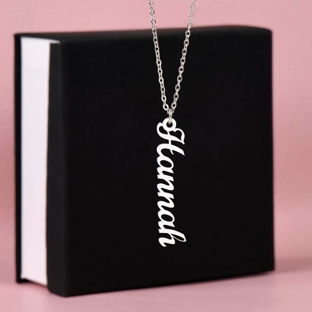 Personalized Vertical Name Charm Necklace