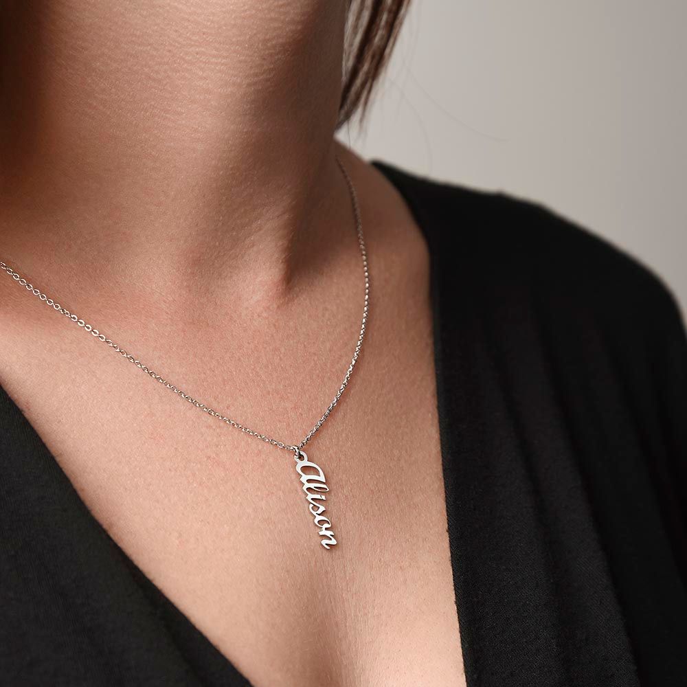 Personalized Vertical Name Charm Necklace