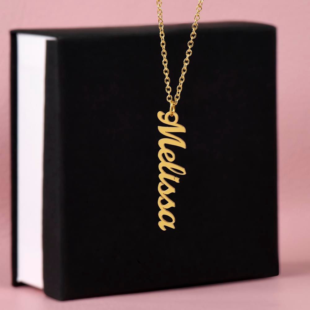 Personalized Vertical Name Charm Necklace