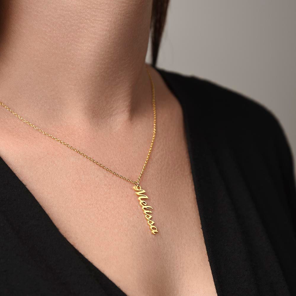 Personalized Vertical Name Charm Necklace