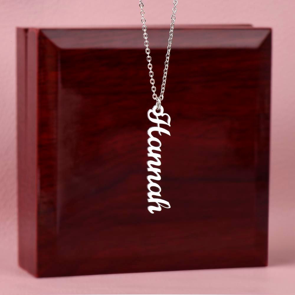 Personalized Vertical Name Charm Necklace