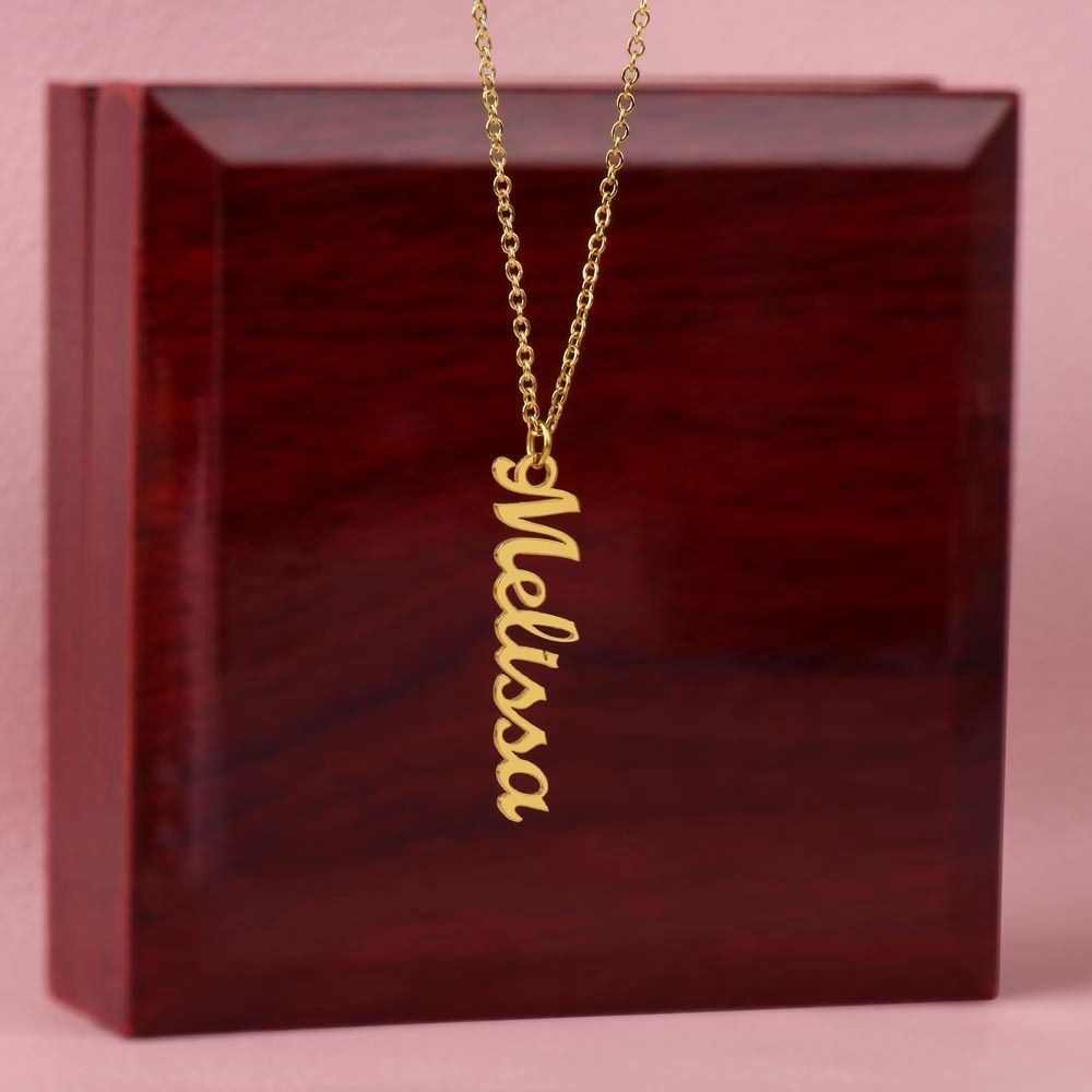 Personalized Vertical Name Charm Necklace
